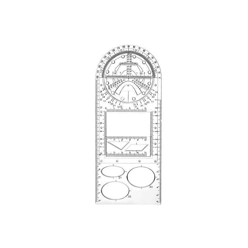 Multifunctional Geometric Ruler Student Mathematics Drawing Tools School Office - Blue-Senior High School