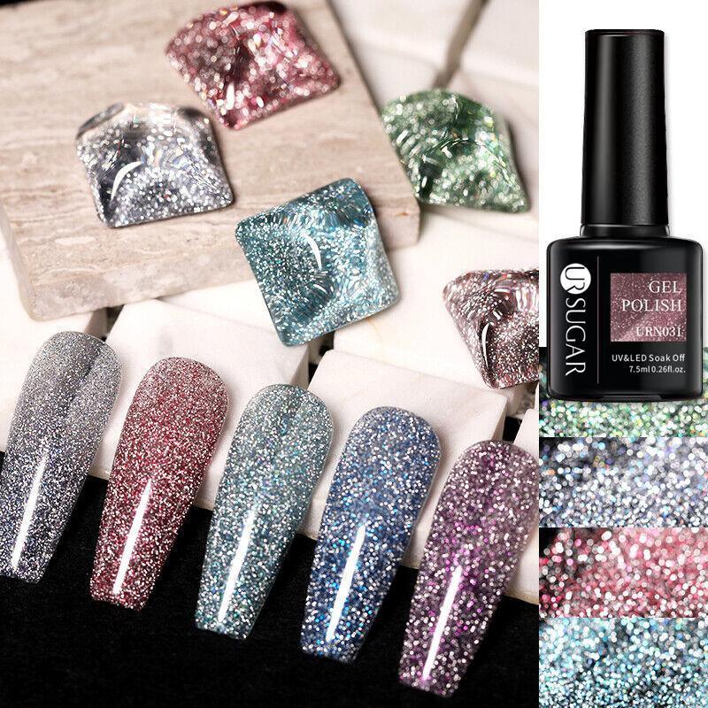 Glitter Nail Gel Polish UV LED Soak Off Varnish Colour Manicure Top Base Coat - Peel Off Latex Tape