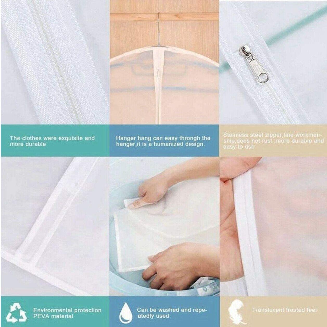 New Dustproof Storage Bag Garment Dress Cover Suit Clothes Coat Jacket Protector - XXL (60*140cm) x 5 Units