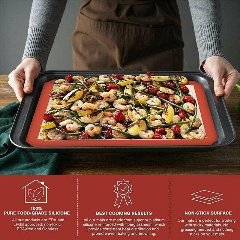New Non-Stick Silicone Baking Mat Large Scale Cake Emarle Silicon Bakeware Dough - Grey 4PCS(2*30X21+2*42X29.5CM)