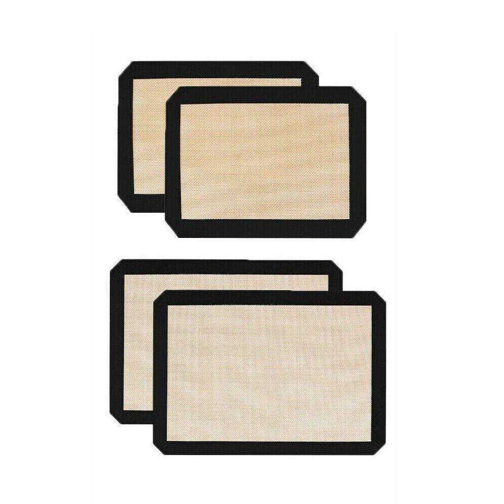 Silicone Baking Mat Non Stick Reusable Sheet for Pastry Dough Cookie Oven Bakeware - Red 4PCS(2*30X21+2*42X29.5CM)