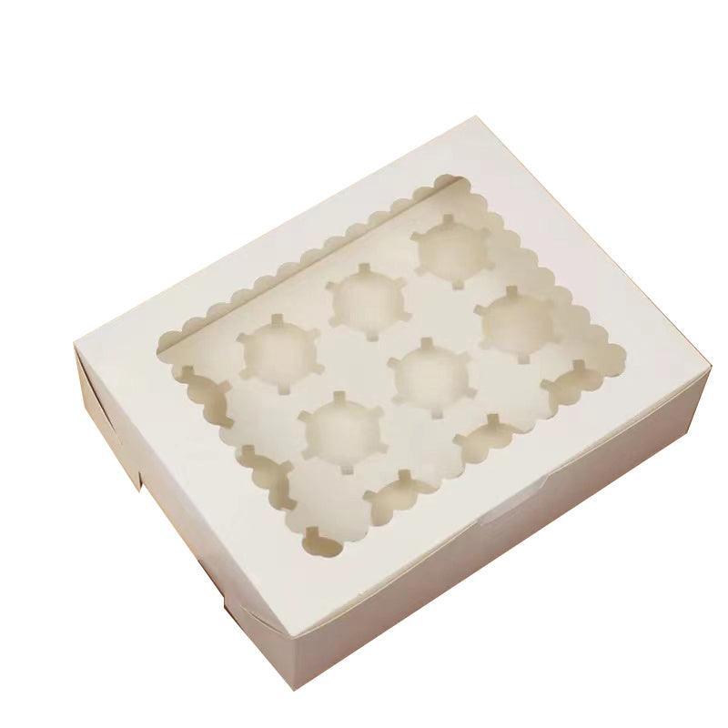 Cupcake Box Cases 1/2/4/8/12 Holes Window Face Cases Party Wedding Muffin Baking - 2 Holes 5PCS