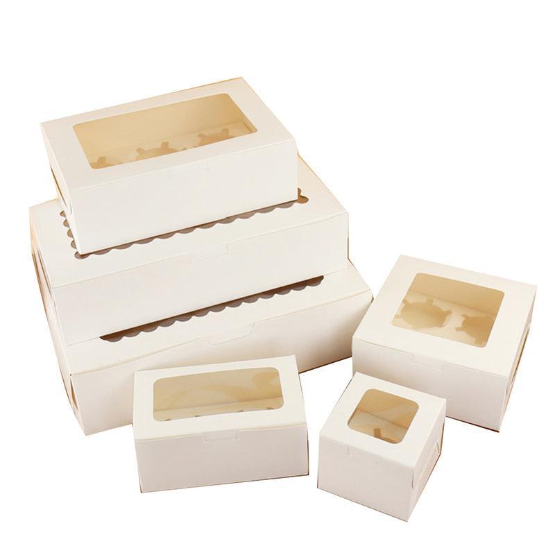 Cupcake Box Cases 1/2/4/8/12 Holes Window Face Cases Party Wedding Muffin Baking - 12 Holes 5PCS