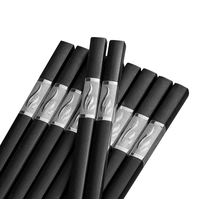 10Pairs Premium Fiberglass Reusable Chopsticks - Dishwasher Safe - Golden-2
