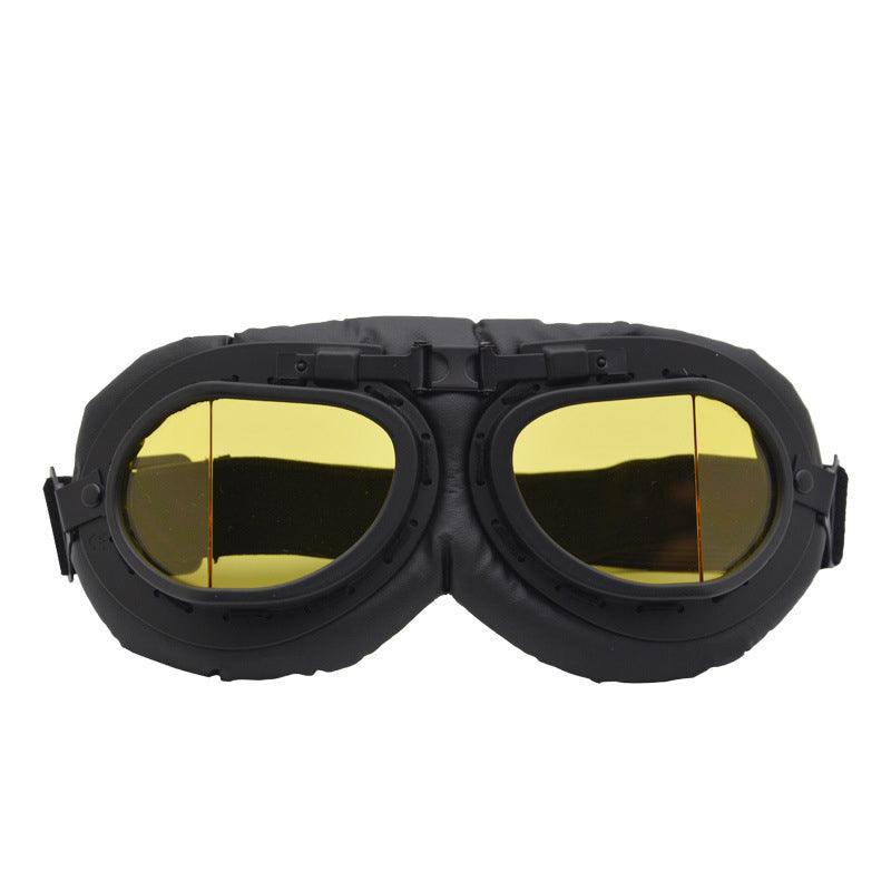Vintage Pilot Motorcycle Racing Goggles Aviator Retro Atv Utv Dirt Bike Eyewear - Copper + Colourful