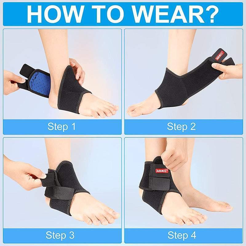 M Size Aolikes 1Pair Support Pads Guard Kids Children Ankle Brace Wrap Protection - Blue