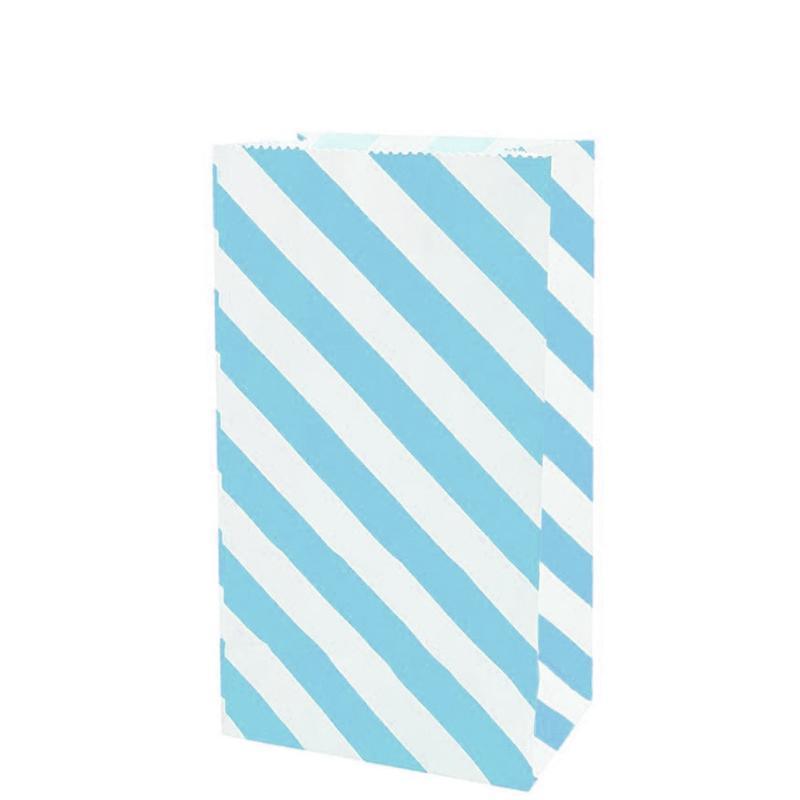 100X Colourful Plaid Kraft Paper Bag Candy Cookie Snack Cake Gift Bags 9X6X18cm - Yellow