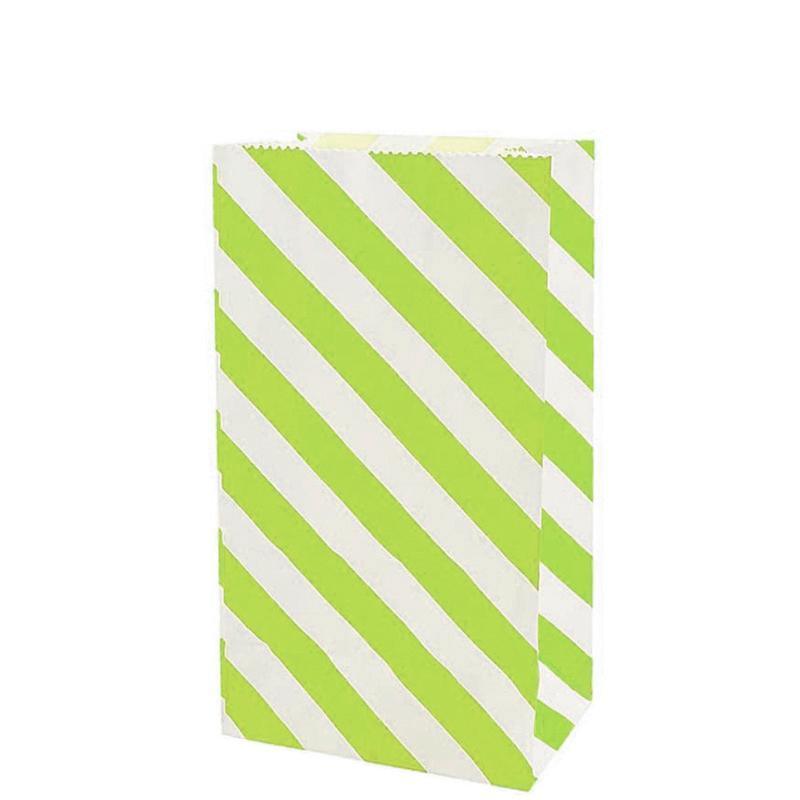 100X Colourful Plaid Kraft Paper Bag Candy Cookie Snack Cake Gift Bags 9X6X18cm - Orange