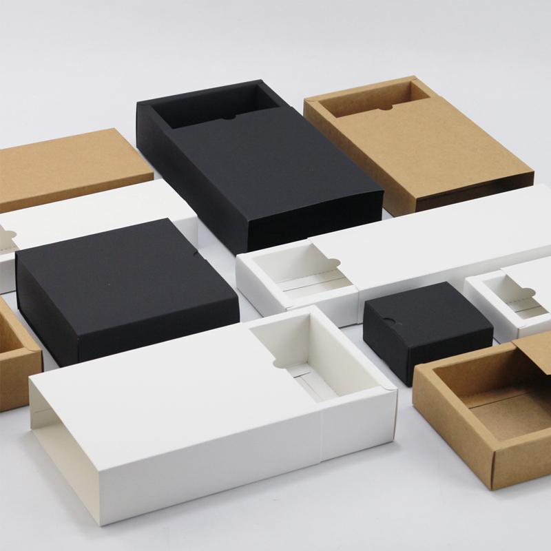 100PCS DIY Paper Box Drawer Type Jewelry Packing Box Tea Gift Cosmetics White - 17*8*3.5cm