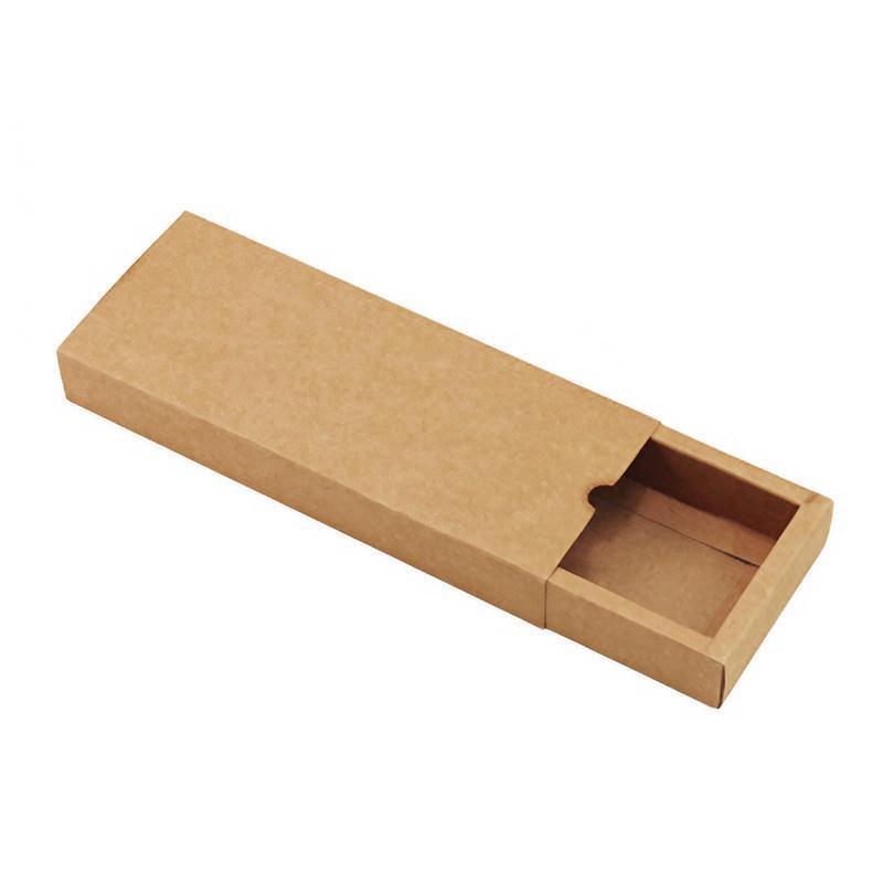 100PCS DIY Paper Box Drawer Type Jewelry Packing Box Tea Gift Cosmetics Kraft - 12*9*3.3cm