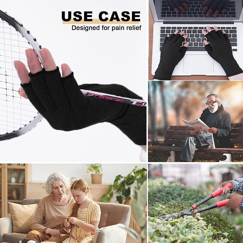 Brace Arthritis Hand Compression Gloves fingerless gloves Pain Relief Purple - L
