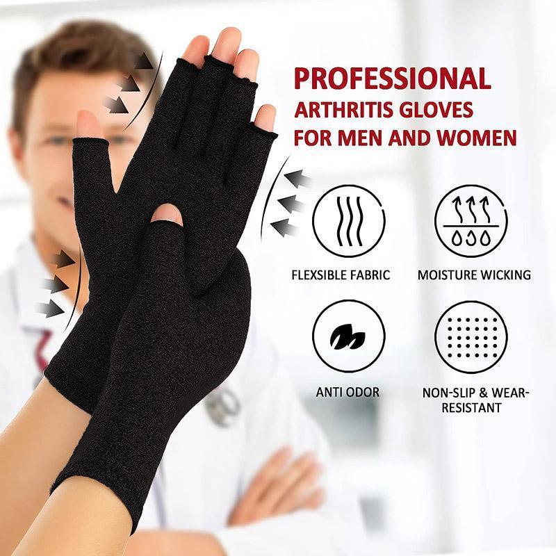 Brace Arthritis Hand Compression Gloves fingerless gloves Pain Relief Purple - L
