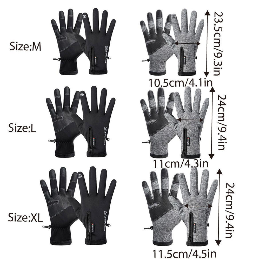 Winter Gloves Thermal Touch Screen Thermal Windproof Warm Grey - M