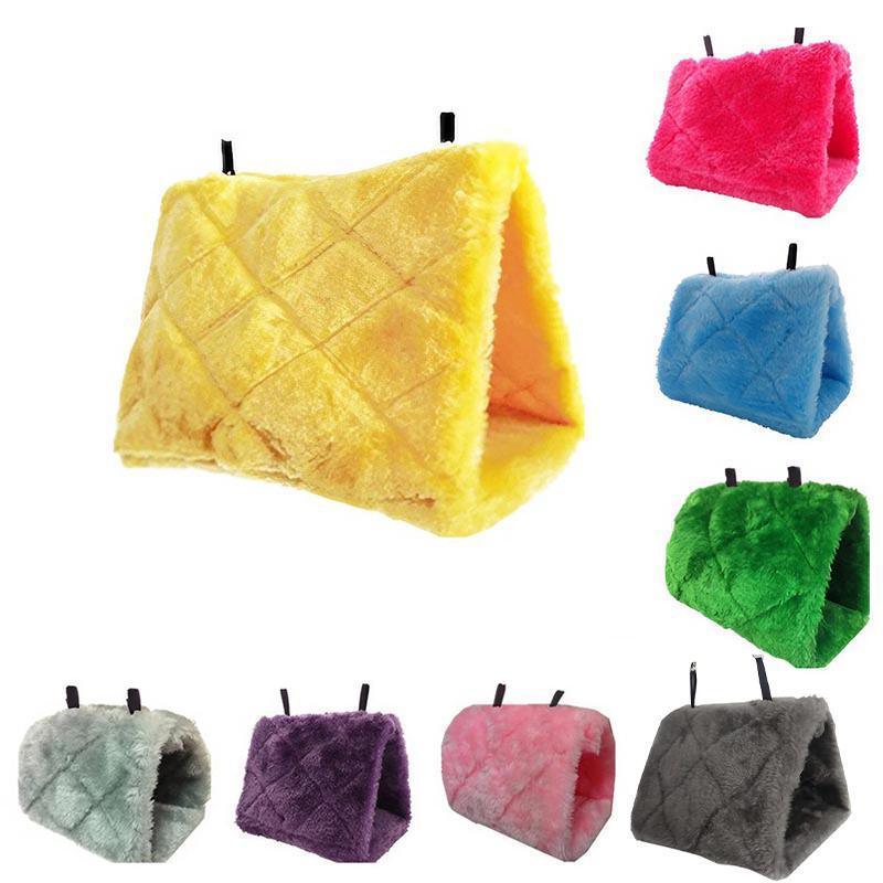 Pet Bird Parrot Parakeet Budgie Warm Hammock Cage Hut Tent Bed Hanging Cave - Rose Red