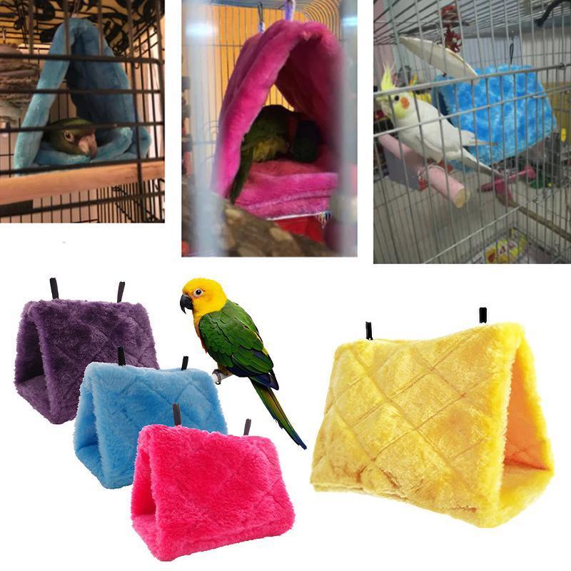 Pet Bird Parrot Parakeet Budgie Warm Hammock Cage Hut Tent Bed Hanging Cave - Pink