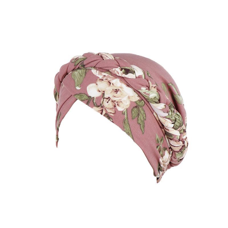 Women Floral Turban Head Wrap Cap Comfortable Chemo Headscarf Headwear - Beige zebra print