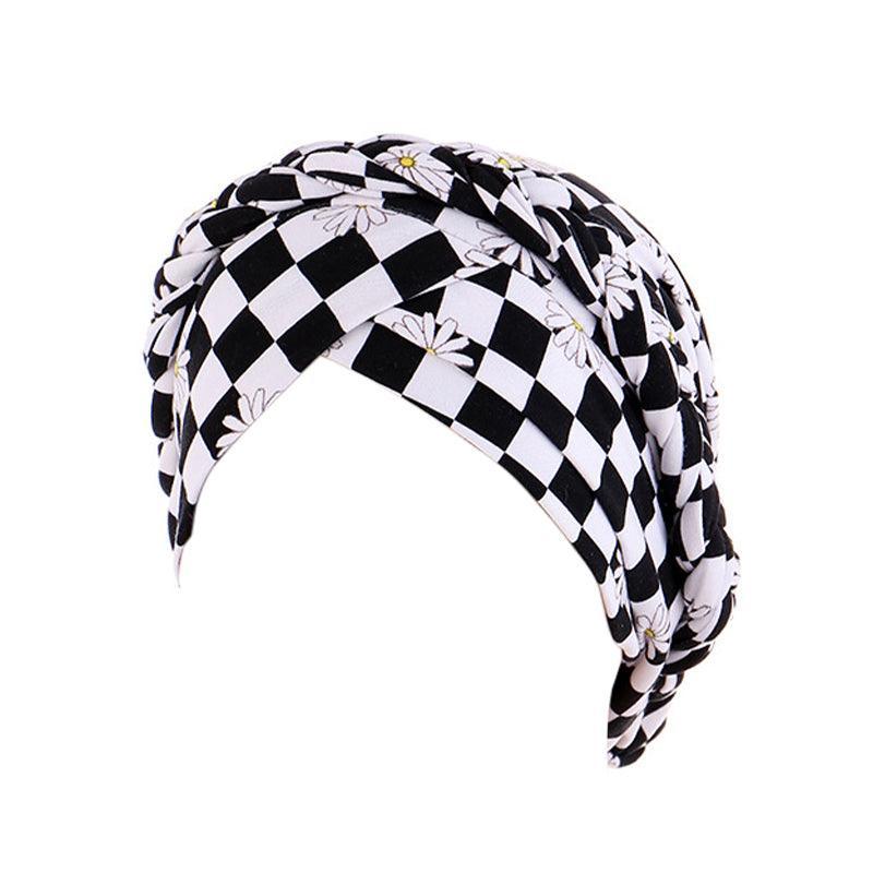 Women Floral Turban Head Wrap Cap Comfortable Chemo Headscarf Headwear - Beige zebra print