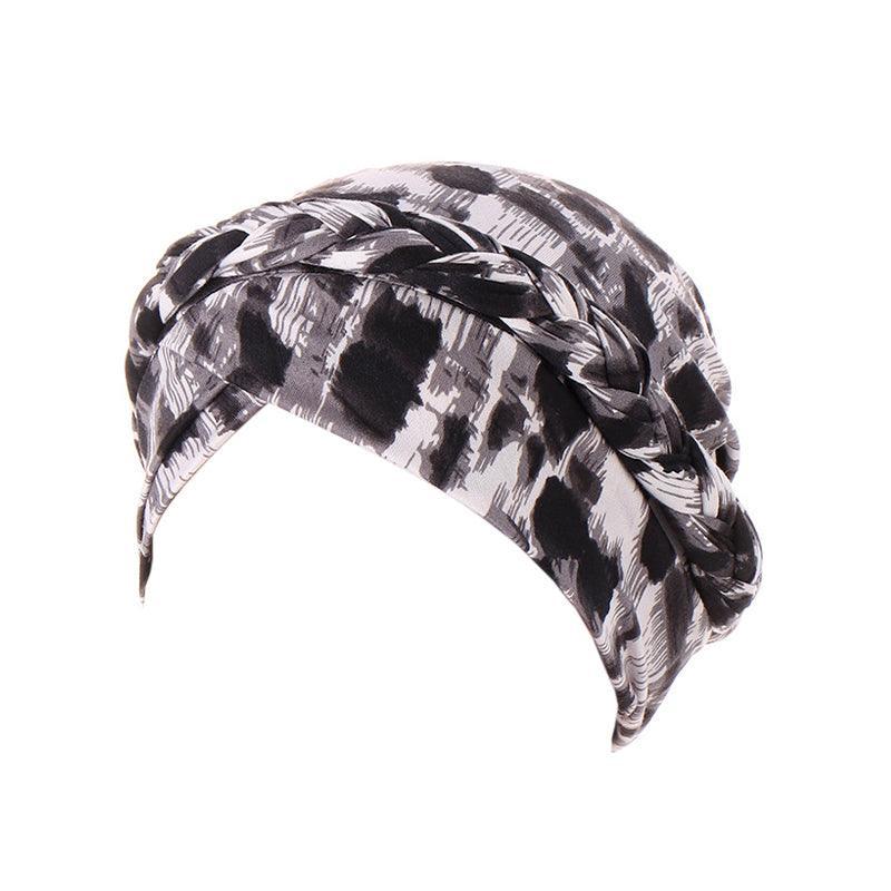 Women Floral Turban Head Wrap Cap Comfortable Chemo Headscarf Headwear - Beige zebra print