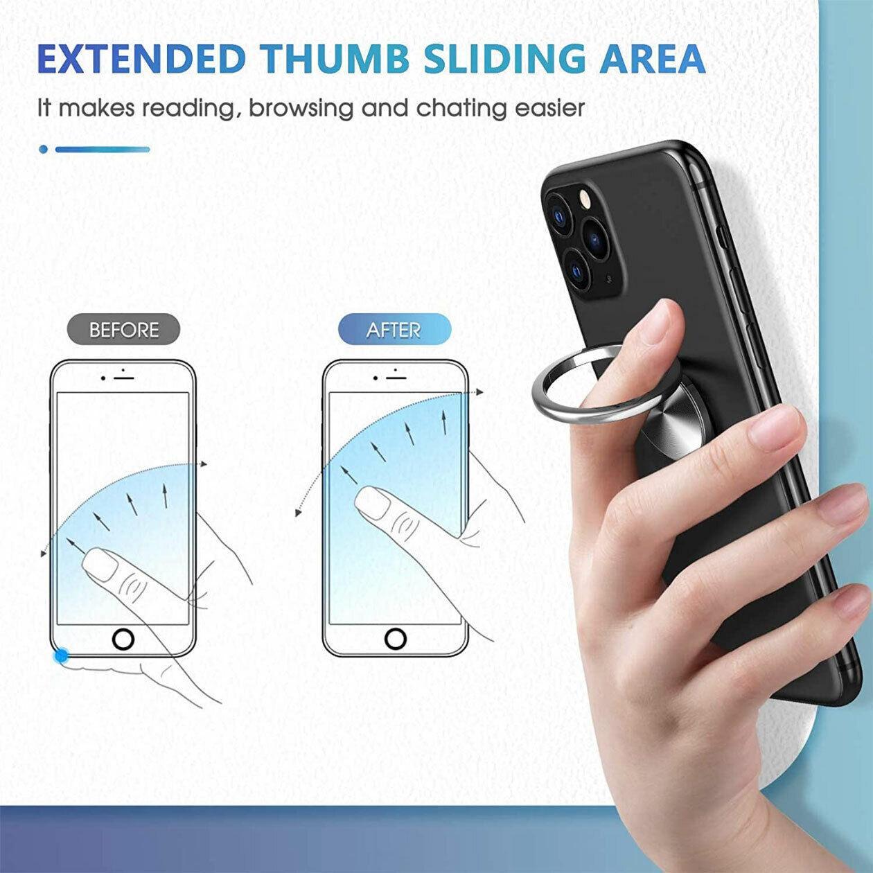 Iring Phone Ring Finger Holder Stand Car Mount Hook For Iphone Ipad Mobile Grip - A13-Gold