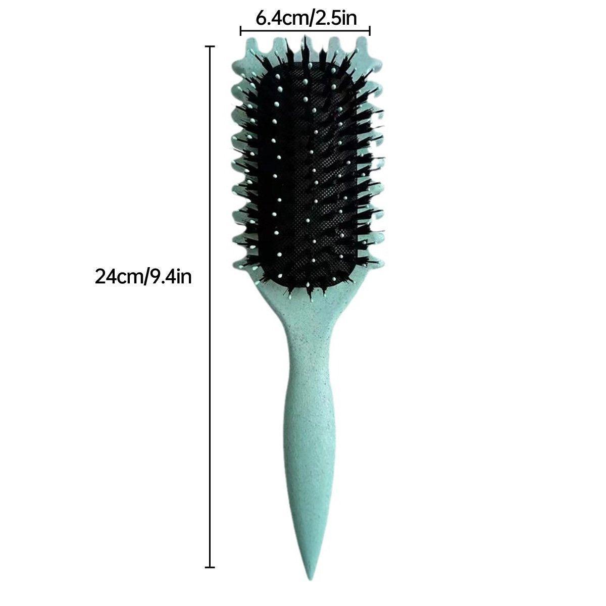 Bounce Curl Defining Styling Brush Air Cushion Comb for Hair Care and Styling - Green