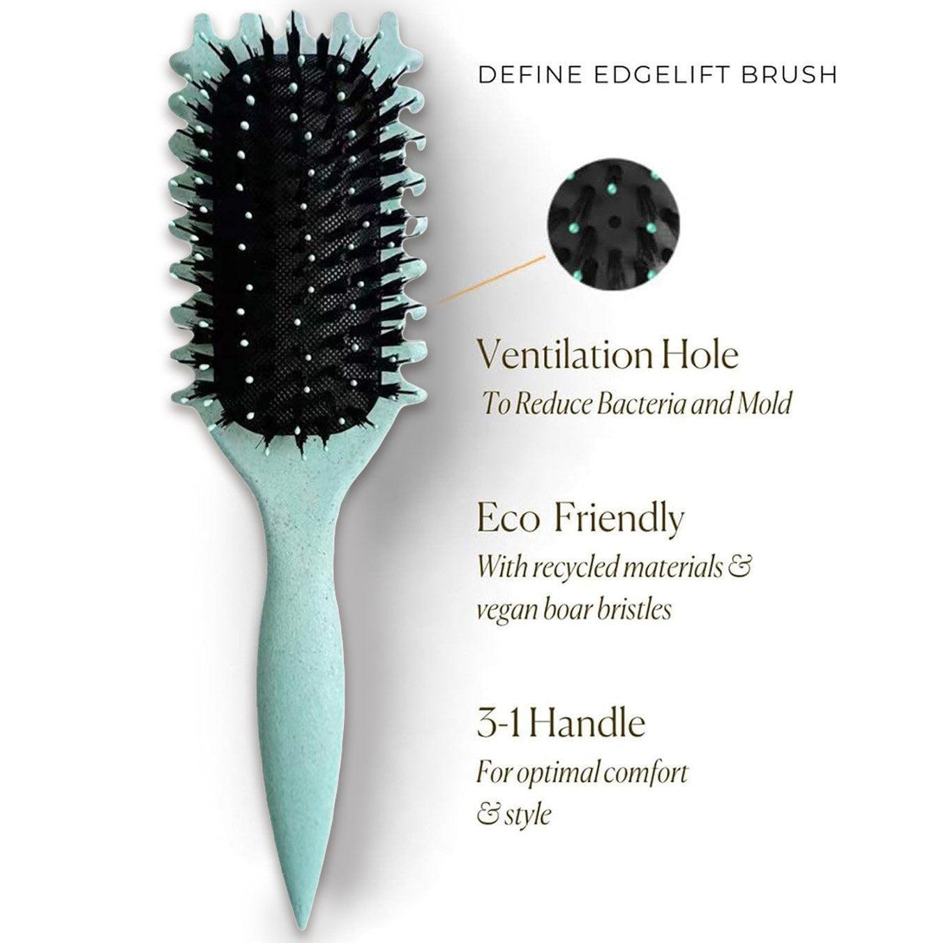 Bounce Curl Defining Styling Brush Air Cushion Comb for Hair Care and Styling - Green