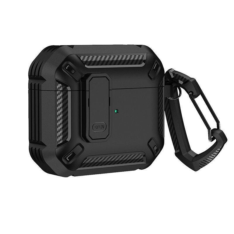 For Apple AirPods pro and pro2 Case Armor Earphone Heavy Duty Shockproof Cover - Black&Blue For Airpods 3