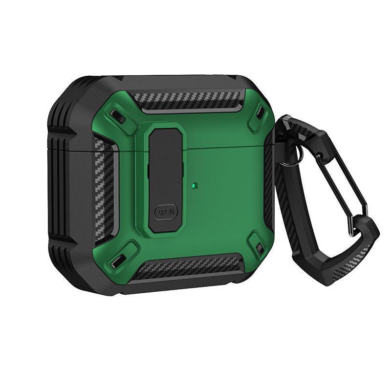 For Apple AirPods pro and pro2 Case Armor Earphone Heavy Duty Shockproof Cover - Black&Red For Airpods 3