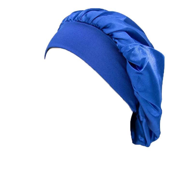 Sleeping Bonnet Hair Wrap Silk Satin Cap Women Elastic Night Soft Hat Headwear - Light purple