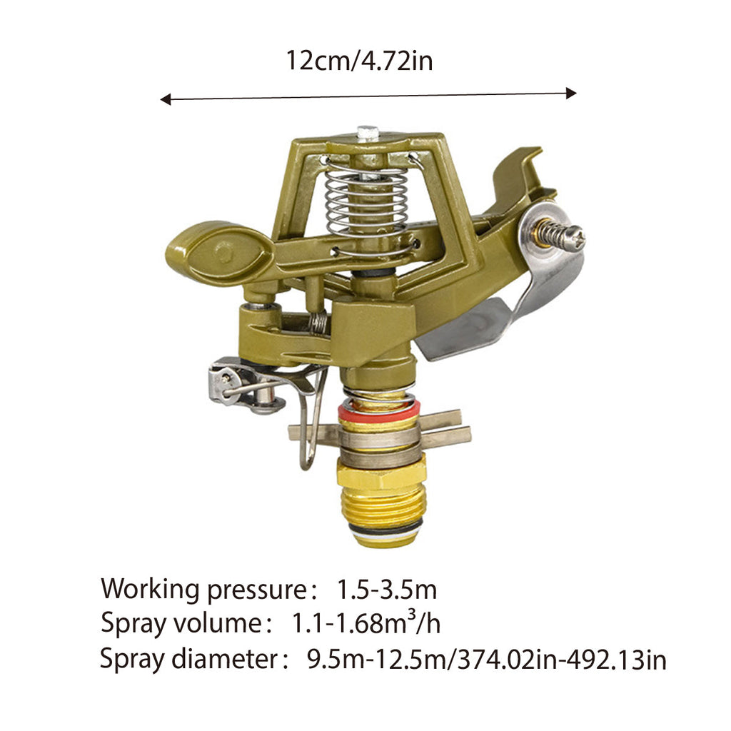 360 Degrees Alloy Sprinkler Head Garden Lawn Rotating Nozzle Adjustable Angle Durable