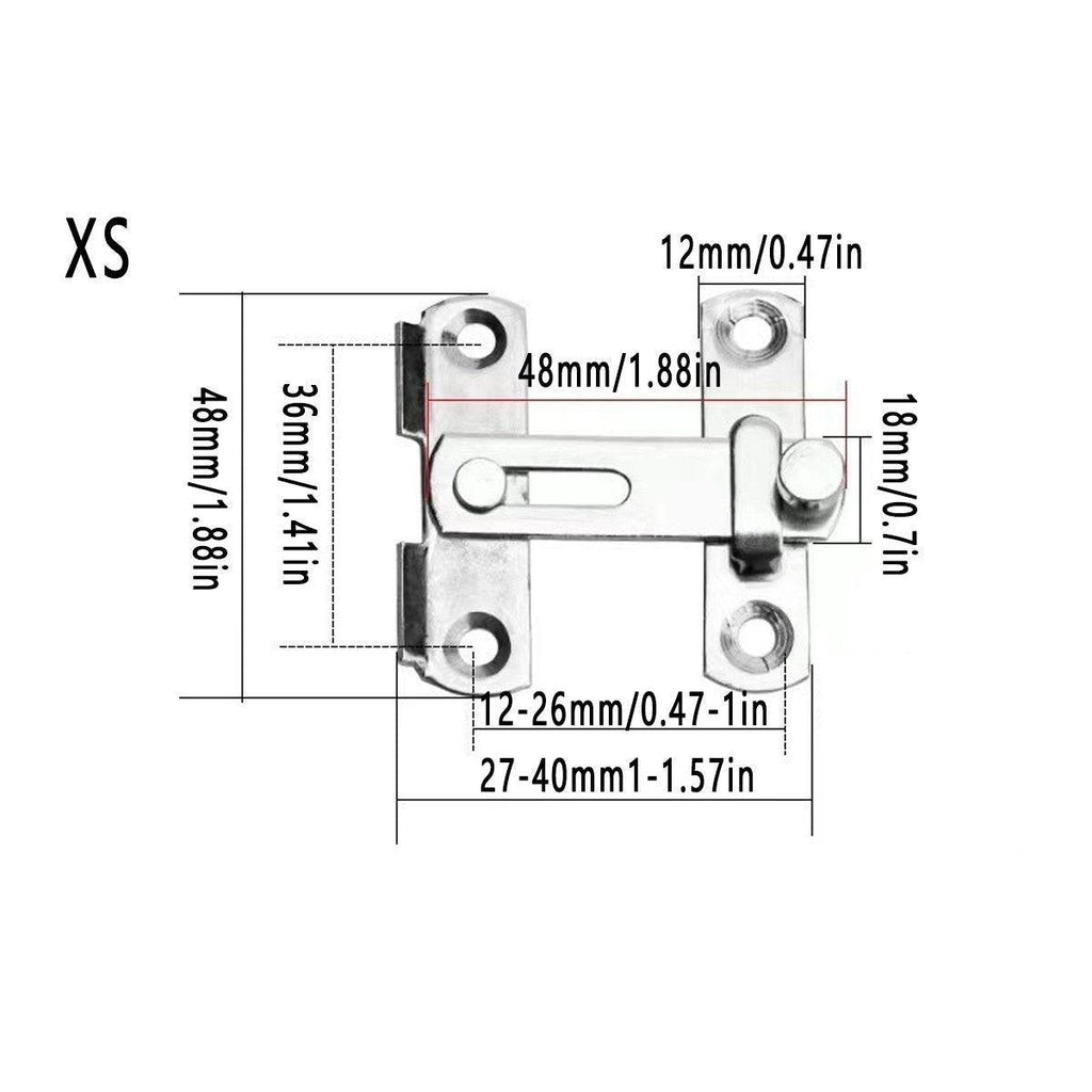 2 Sets 90 Degree Sliding Door Latch Lock Catch Kit for Home Use - Right-Angle-Black-S