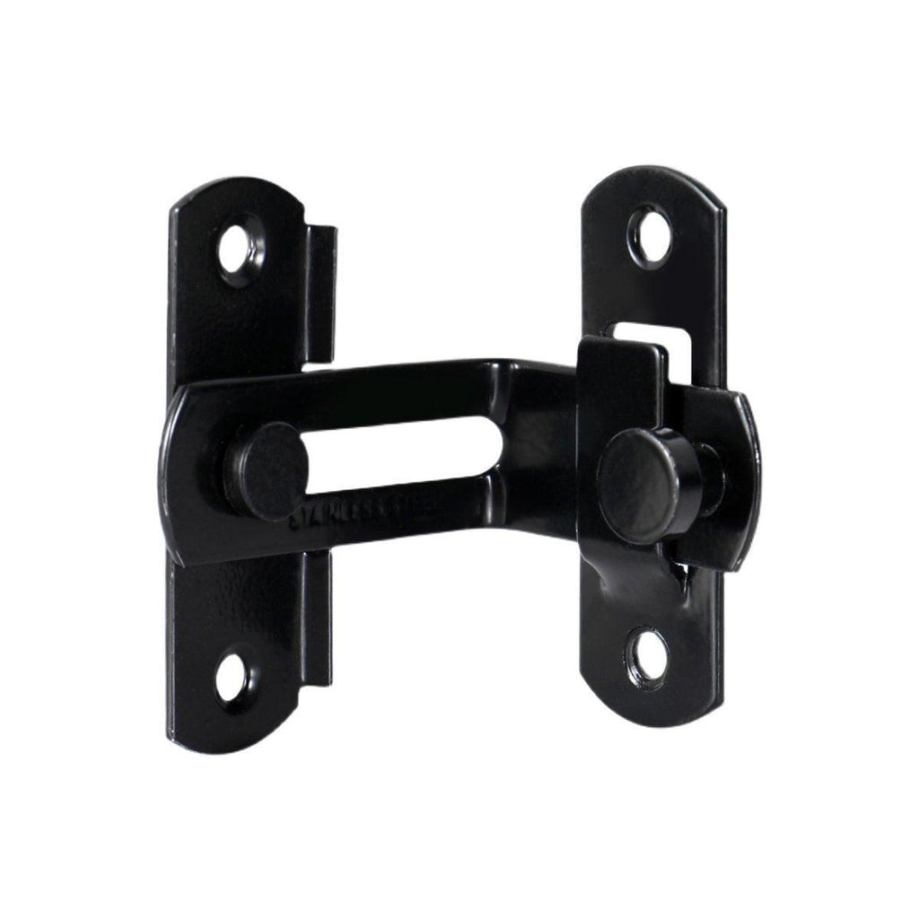 2 Sets 90 Degree Sliding Door Latch Lock Catch Kit for Home Use - Right-Angle-Silver-L