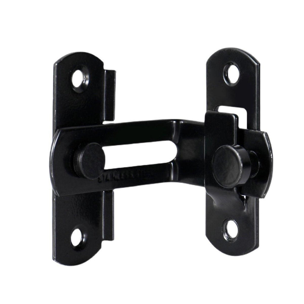 2 Sets 90 Degree Sliding Door Latch Lock Catch Kit for Home Use - Right-Angle-Silver-L