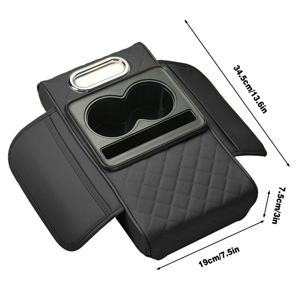 Car Armrest Pad Central Console Storage Box Lift Cushion Rest Support Organizer - Black Red