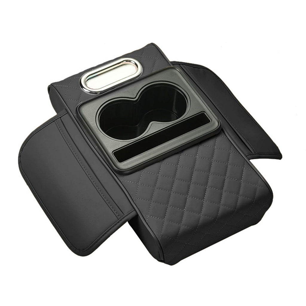 Car Armrest Pad Central Console Storage Box Lift Cushion Rest Support Organizer - Black Red