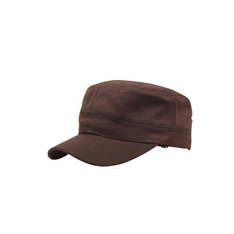 Army Plain Hat Classic Cadet Field Military Cap Style Patrol Baseball Adjustable - Black