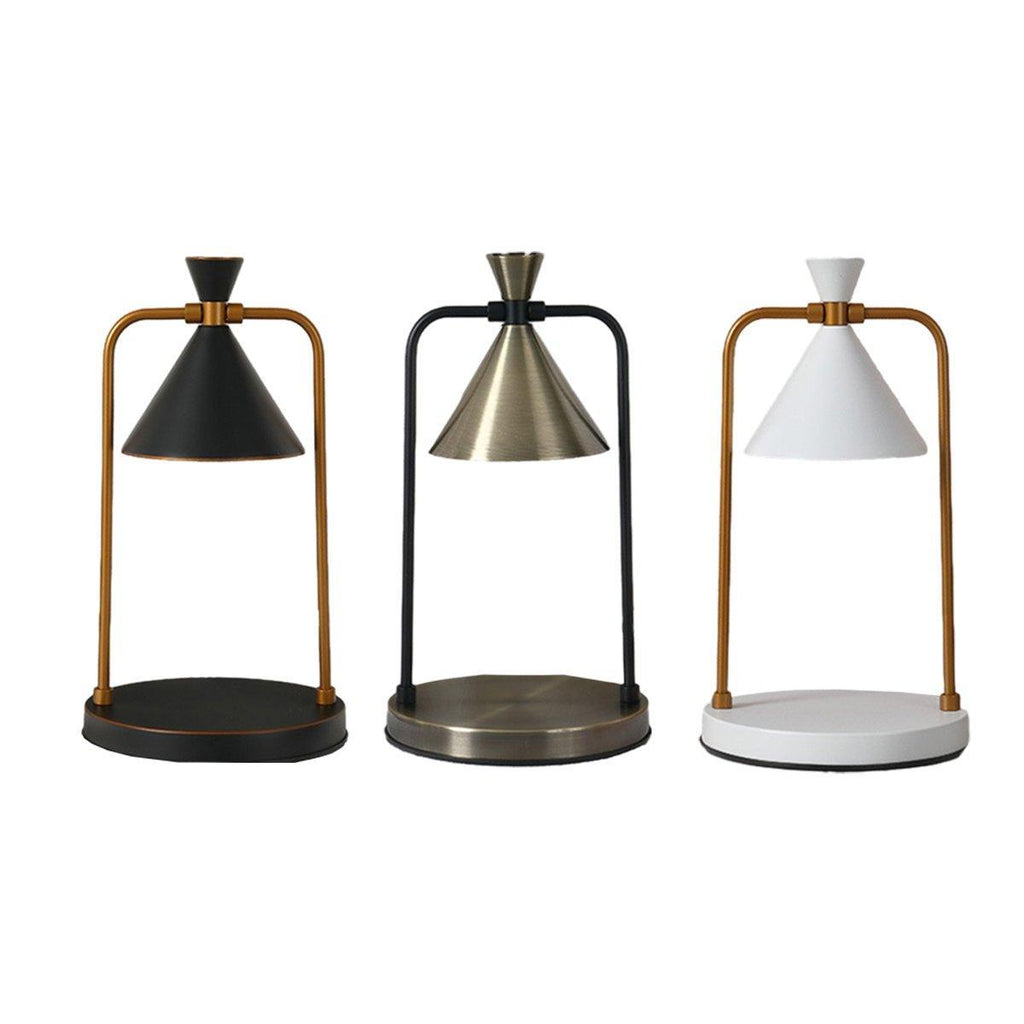 Retro Aromatherapy Table Lamp Dimmable Metal Scented Wax Lamp for Bedroom - Black