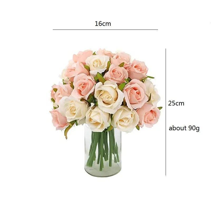 12 Heads Silk Rose Artificial Flowers Fake Bouquet - modena