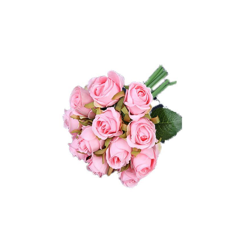 12 Heads Silk Rose Artificial Flowers Fake Bouquet - modena
