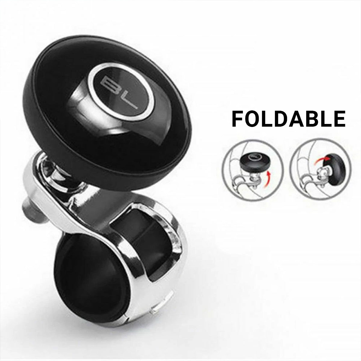 Universal Black Metal Steering Wheel Car Accessories Helper Grip Spinner Knob
