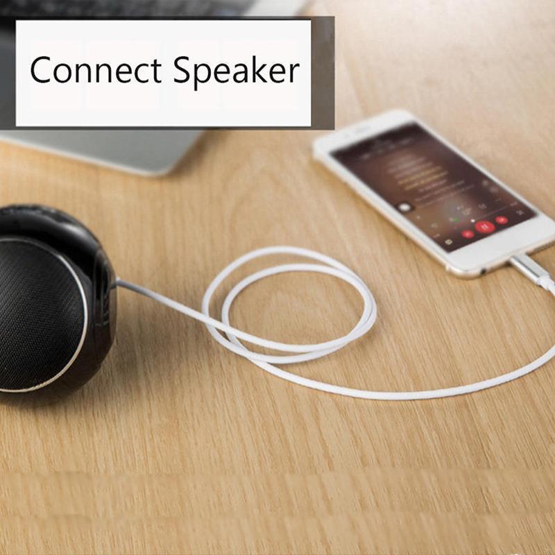 Lightning to 3.5mm Aux Audio Cable Adapter for Car Speaker Headphone Sound System - Black