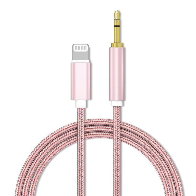 Lightning to 3.5mm Aux Audio Cable Adapter for Car Speaker Headphone Sound System - Silver