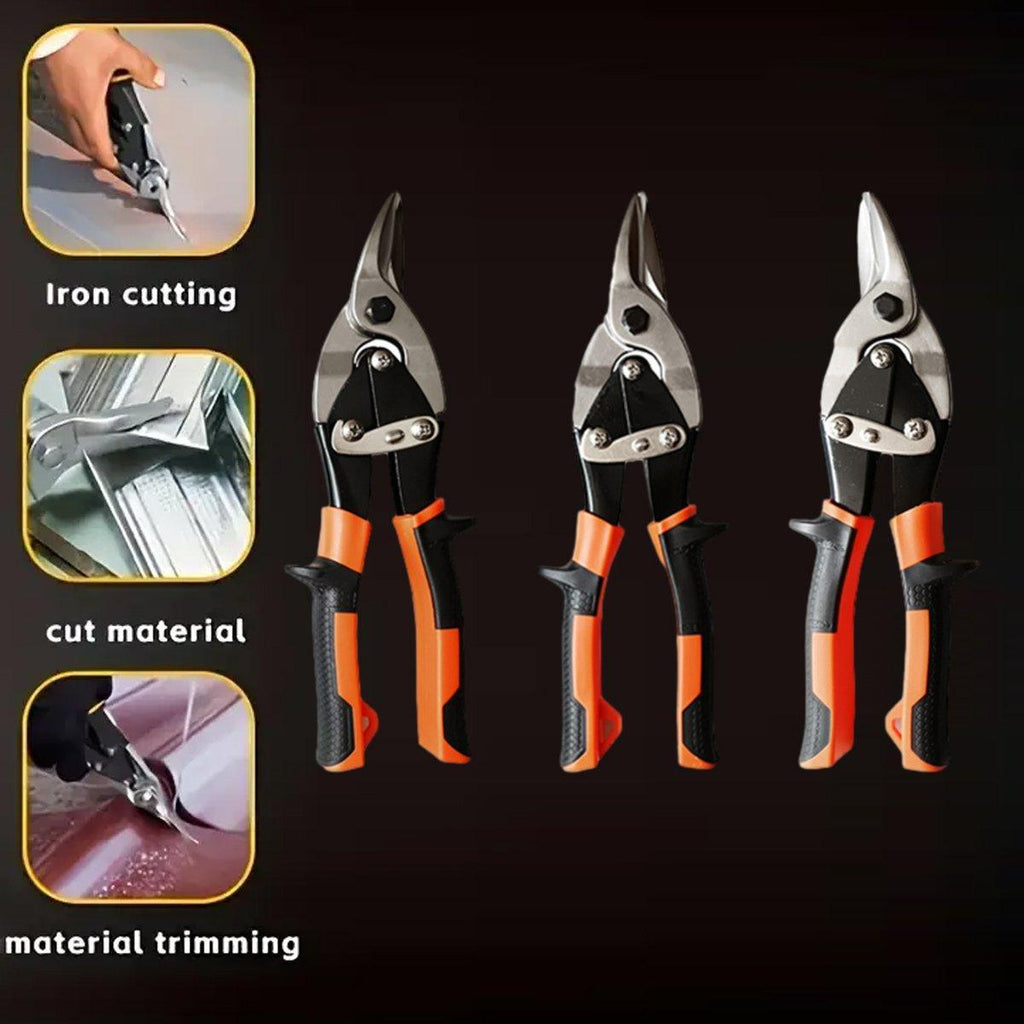 250mm Aviation Tin Snip Heavy Duty Metal Cutting Shears Industrial Scissors Tool - Right-curved sciss