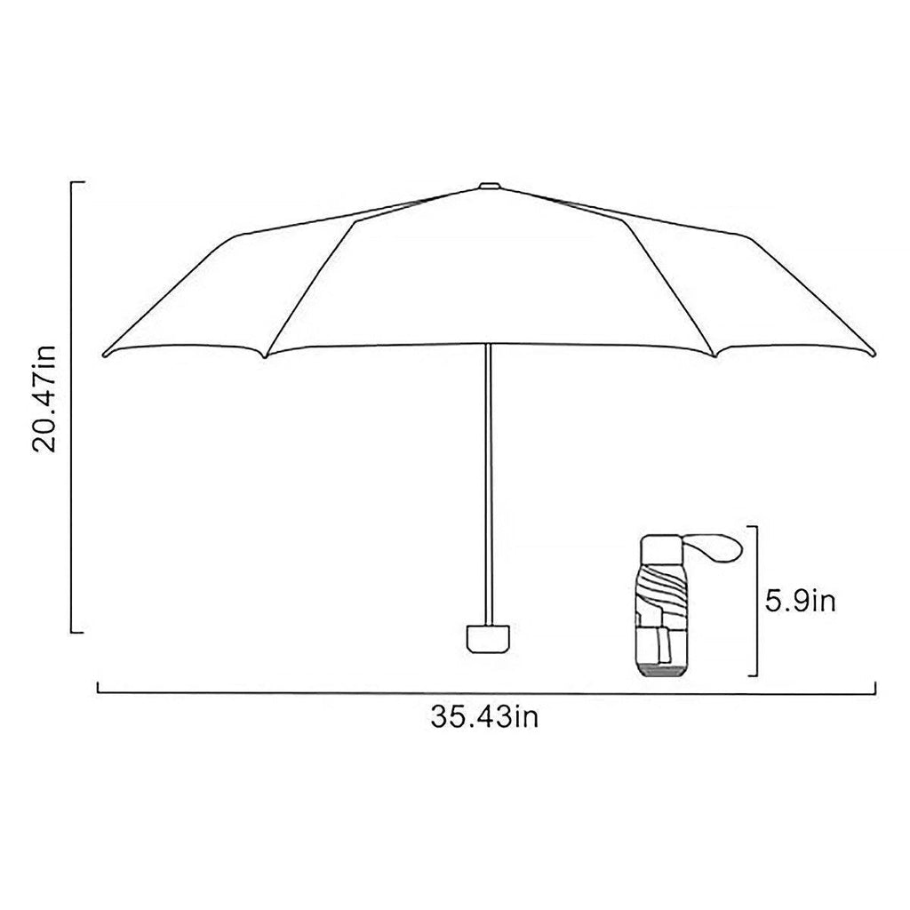 Portable Compact Five-Fold Umbrella UV Sun Protection Travel Manual Umbrella - Green