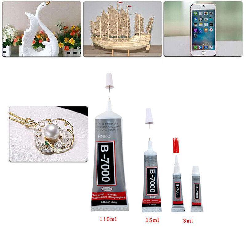 B-7000 Clear Multi-Purpose Adhesive Glue for Jewellry Phone Craft Glass Repair - 15ML