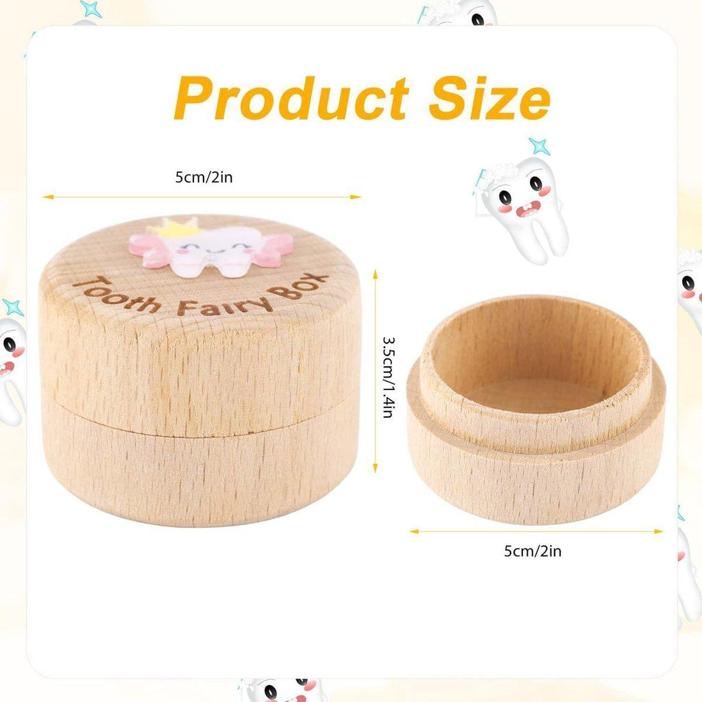 Wooden Baby Teeth Hair Keepsake Box Memory Storage for Boys Girls Hair Holder