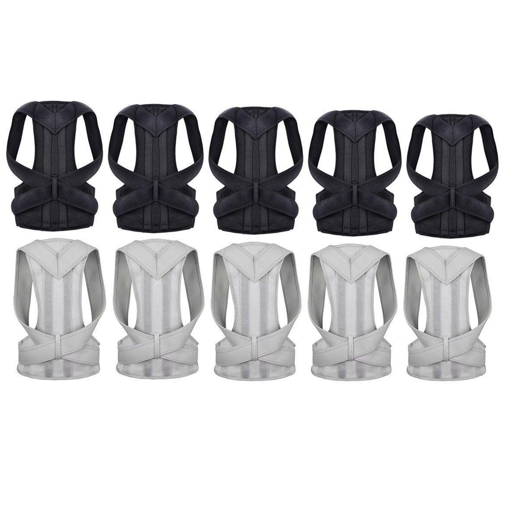 Adjustable Back Posture Corrector Brace Lumbar Shoulder Support Belt for Unisex - Black-L