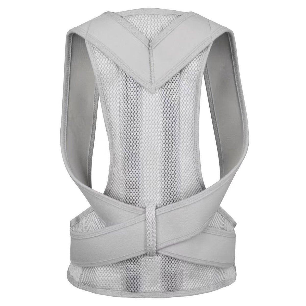Adjustable Back Posture Corrector Brace Lumbar Shoulder Support Belt for Unisex - Black-L