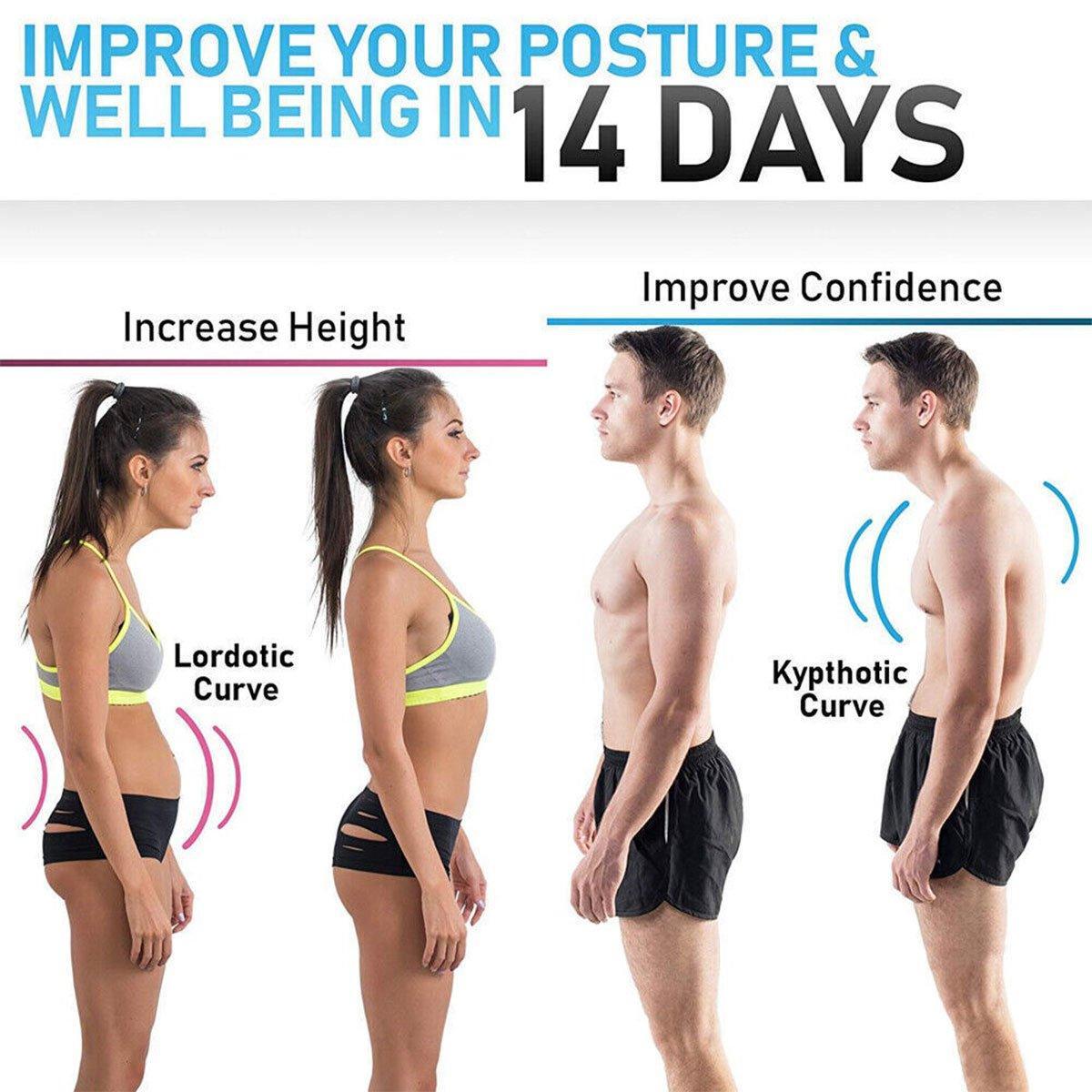 Adjustable Back Posture Corrector Brace Lumbar Shoulder Support Belt for Unisex - Grey-XXL