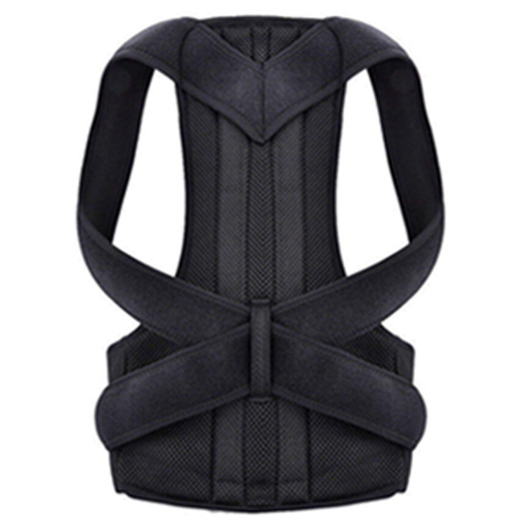 Adjustable Back Posture Corrector Brace Lumbar Shoulder Support Belt for Unisex - Grey-XXL