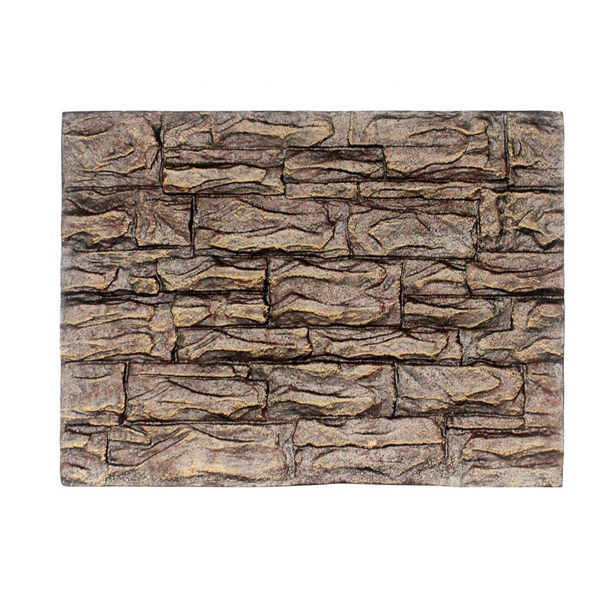 Pet Reptile Tank Board 3D Foam Backgrounds and Habitat Decoration 9 Styles - E